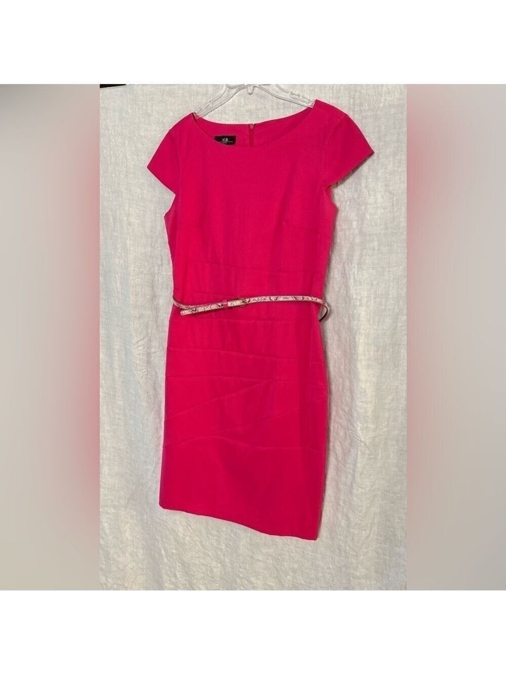 AGB Gorgeous Barbie pink dress Size 12 Snake skin print belt included Like New